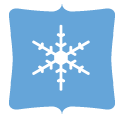 snowflake icon on blue background
