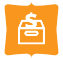 packaging icon on orange background